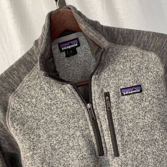 Patagonia Better Sweater Gray 1/4 Zip Pullover Men’s Small Fleece Lined Long Sle - Picture 3 of 8